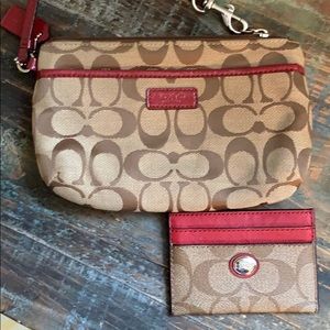 NEW coach wristlet and card wallet